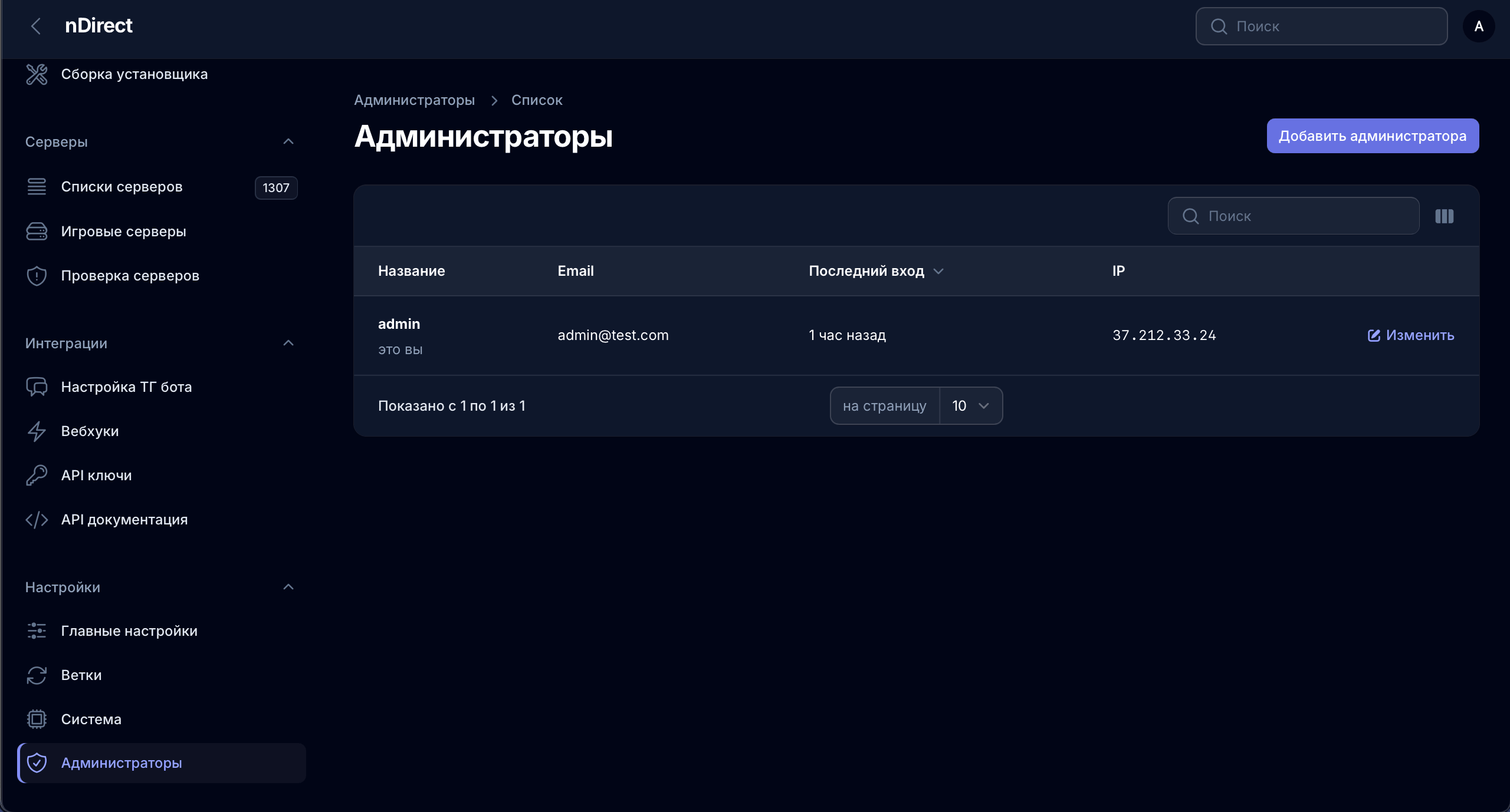 nDirect: Администраторы